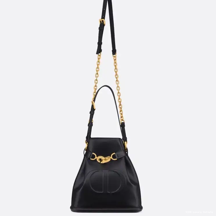 Cheap C'est CD-Embossed Calfskin Black Dior Medium Bag 0613 Luxury